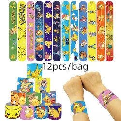 Pulsera circular de Pokémon para niños y niñas, brazalete de Pikachu, figuras de Anime, banda de golpe, juguetes de rompecabezas, regalos de fiesta de cumpleaños