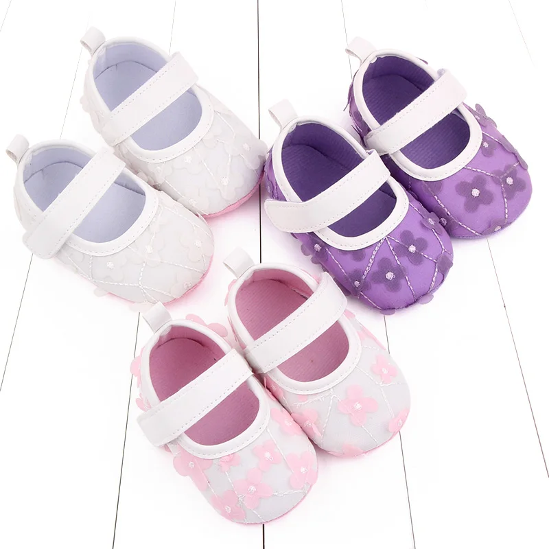 

2025 New Design Spring And Autumn Baby Girls First Walking Indoor Outdoor Toddler Shoes Three Colors Comfortable Sole For 0-18M