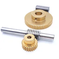 0.8M Stainless Steel Worm Shaft Copper Turbine Gear 20/25/30/35/40/50/60 Teeth