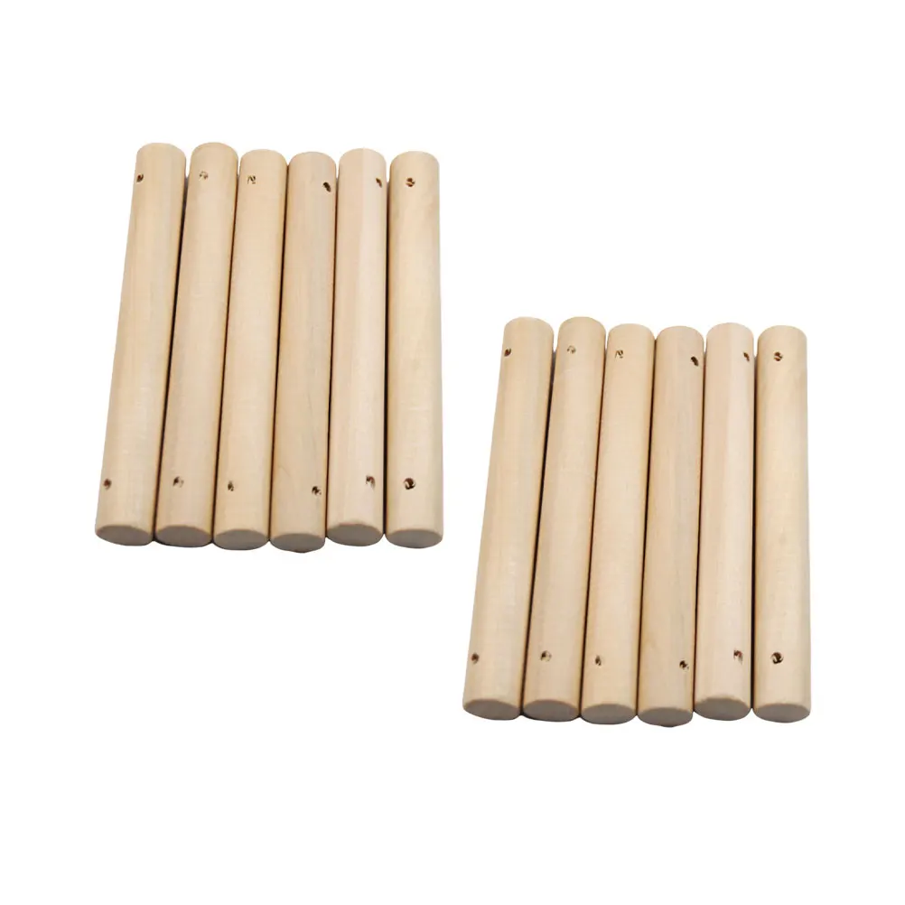 

25 pcs Wooden Sticks Solid Rods Round Craft Accessory Pet Ladder Stick Ideal for DIY Woodworking Toy Building Sewing Tools