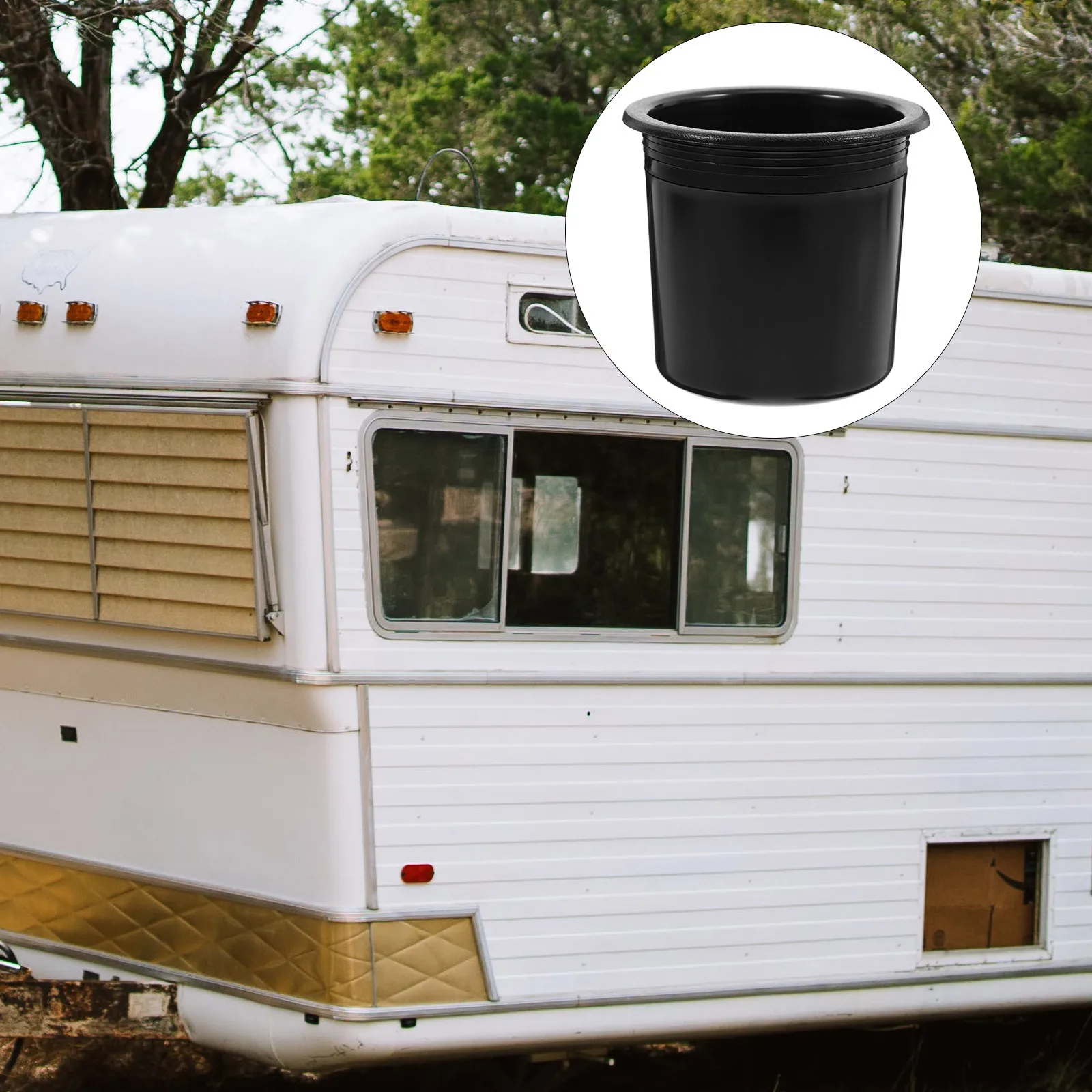 

2pcs Cup Holder Inserts Abs Durable For Rvs Boats Campers Sofas Coffee Tables Sturdy Base Couch Replacement Car Interior