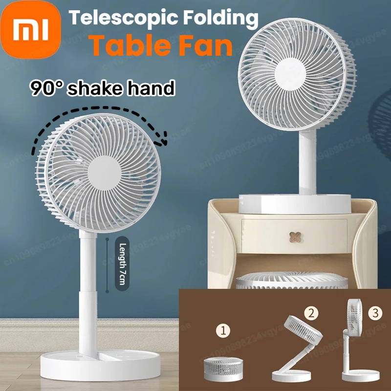 

Xiaomi MIJIA 5000 мАч Настольный вентилятор 4-скоростной регулируемый настольный вентилятор с сильным ветром Тихая работа Kipas USB Осциллирующие вентиляторы