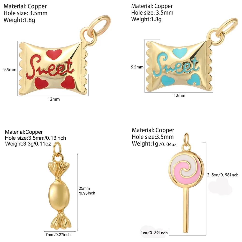 Bohemian Candy Lollipop Charm Jewery Diy Women\'s Necklace Earrings Bracelet High Quality Zircon Jewelry Resin Accessories