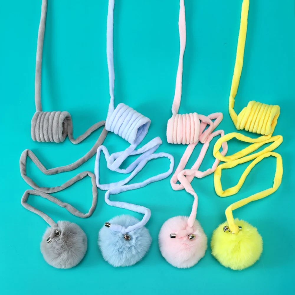 Funny Hanging Doorway Cat Toy Feather Insect Teaser Elastic Catnip Interactive Kitten Exercise Pet Training Toy