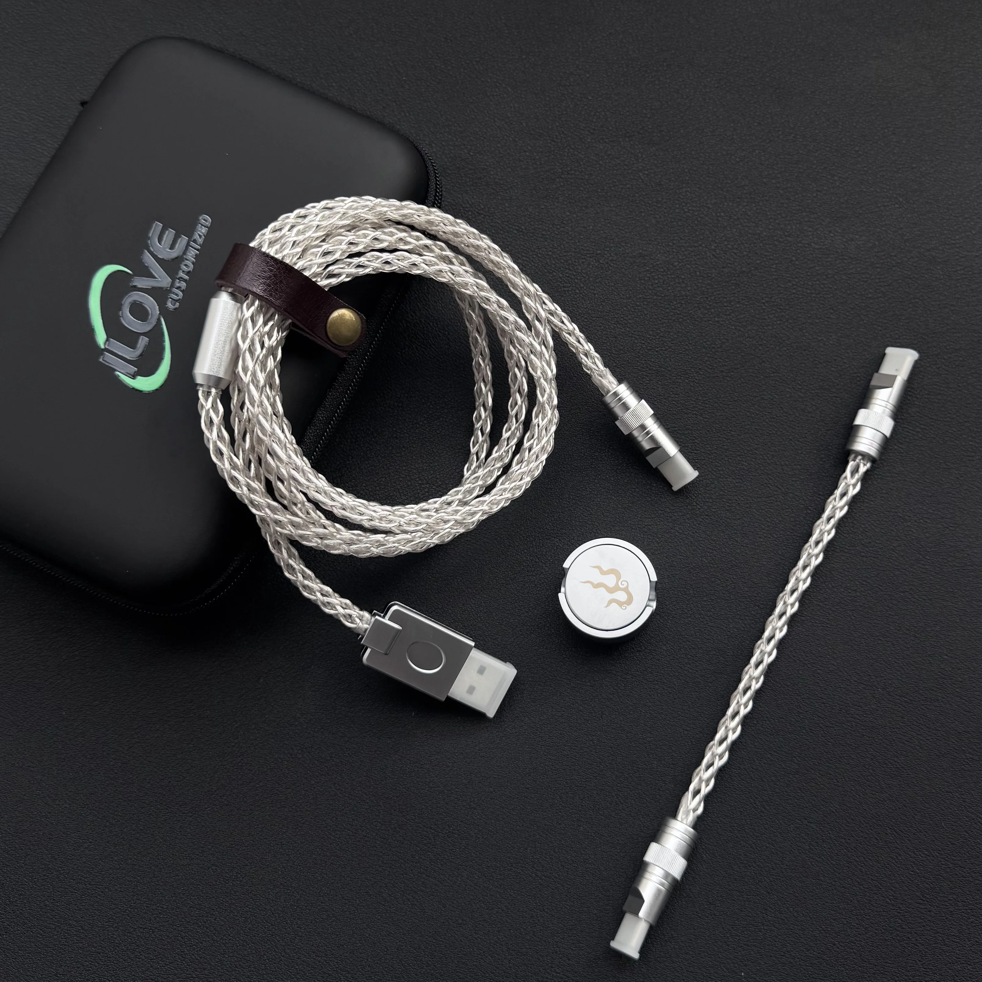 15 cm langes C-C/USB-C-Tastaturkabel aus Einkristallkupfer unterstützt 8K magnetisch steuerbare Lichter für HMlab Hub