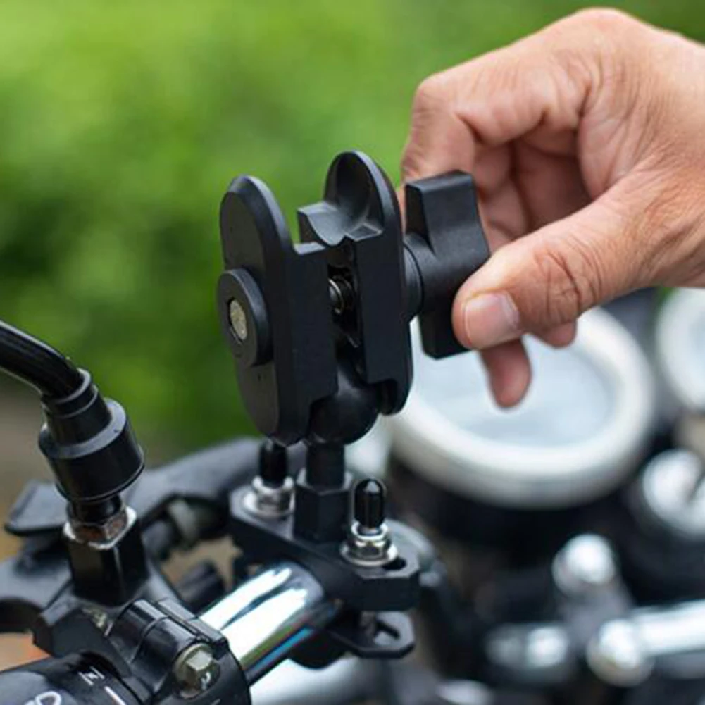Compatible for Bike Motorcycles Black Handlebar Bolt Mounting Base 25mm U Ball Head Phone Holder Fixing Accessories