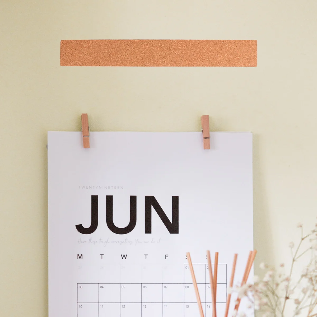 4Pcs Cork Bulletin Bar Strip Natural Frameless Wooden Message Board Portable for Office Home Classroom and Meeting Room