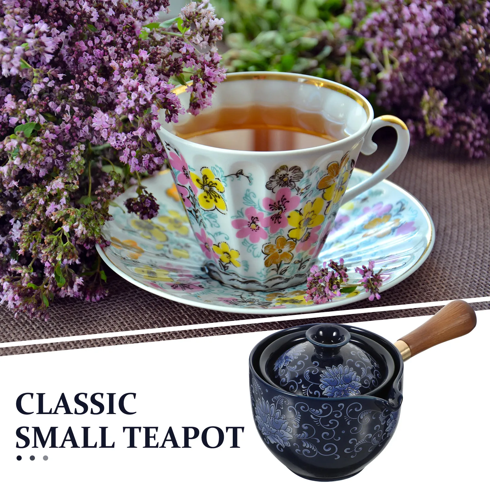

Rotating Side H Teapot 360 Degree Rotation Ceramic Tea Kettle Heat Resistant Home Office Use Traditional Brewing Tool