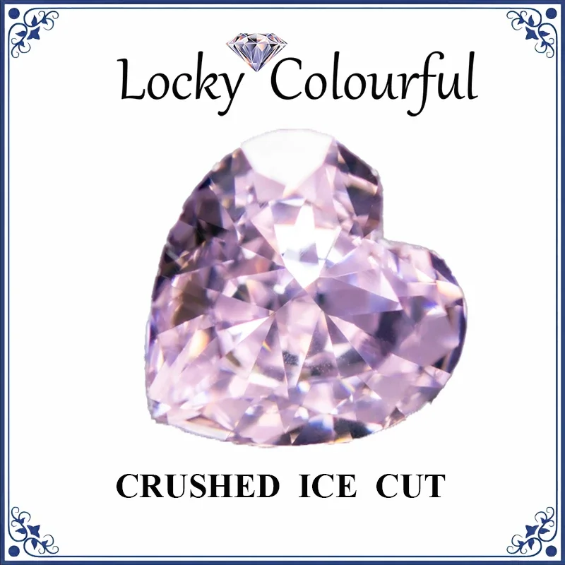 

Cubic Zirconia Crushed Ice Cut Heart Shape Light Pink Color Charms Beads for Diy Jewelry Making Pendant Materials No Certificate