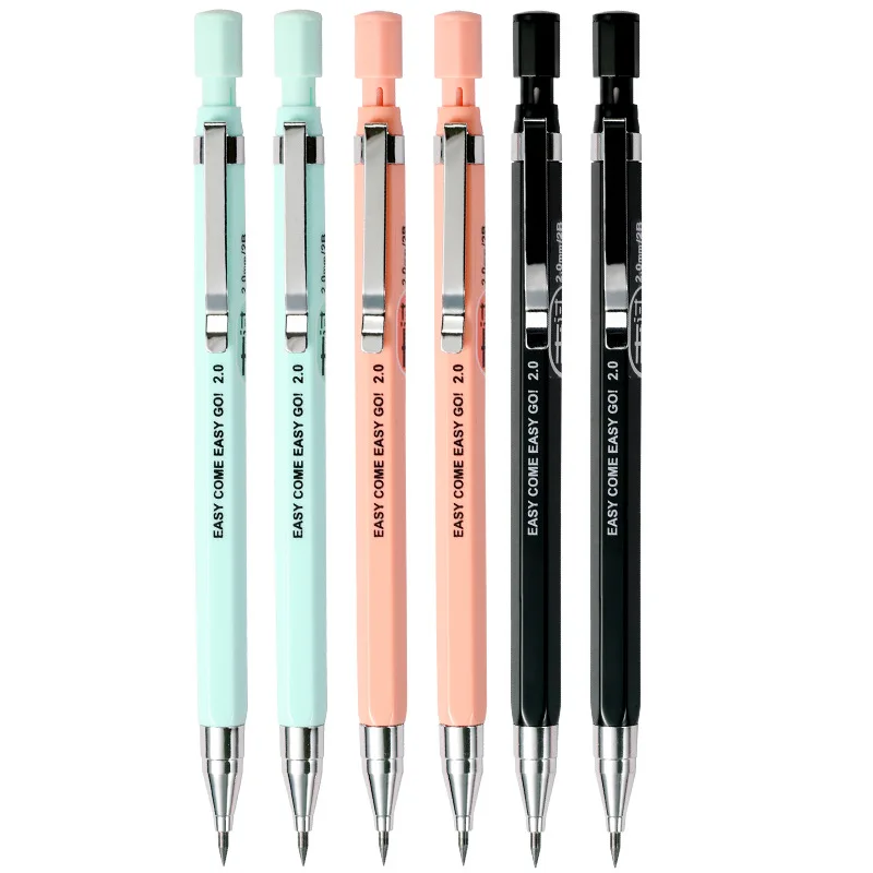 2.0 thick lead automatic pencil push pencil pupils can replace 2B lead