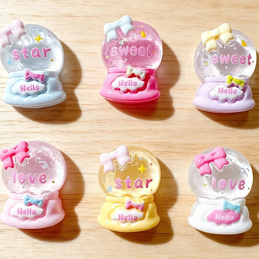 10pcs Mini Kawaii Cute sweet crystal ball Flat Back Cabochons Scrapbook Diy  Party Hairpin Accessories Home Decoration Craft