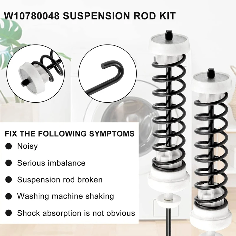 W10780048 W10189077 Fit For Ken-More Whirlpool Roper Washing Machine Suspension Rod Kit W10780045 DC97-1650C Replacement Parts