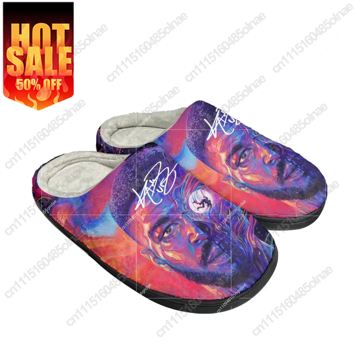 Kid Rapper Cudi Fashion Home Cotton Custom Slippers Mens Womens Sandals Plush Bedroom Casual Keep Warm Shoe Thermal Slipper