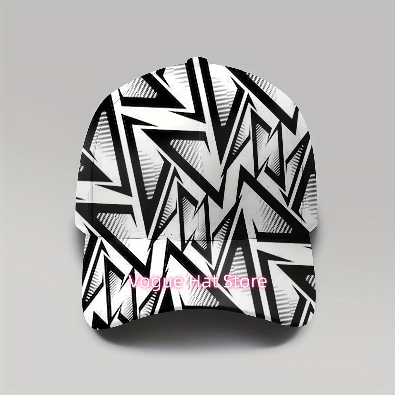 1pc Men' & Unisex Modern Abstract Geometric Full-Body Print Cap - Adjustable Snapback, UPF Sun Protection, Lightweight Resistant