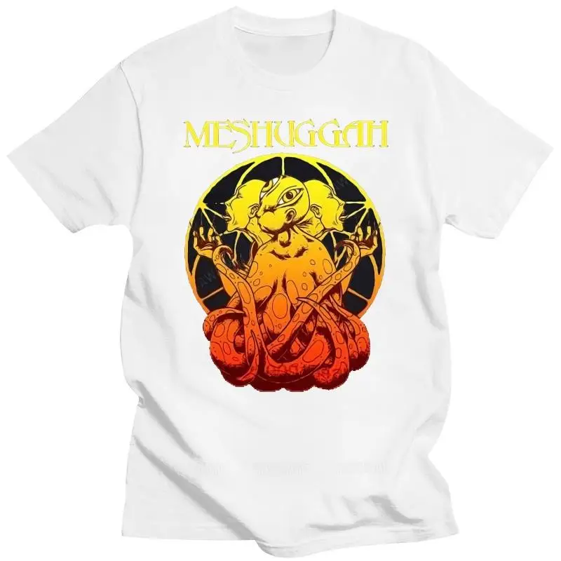 Fashion mens t-shirts casual top MESHUGGAH Hard Face Logo The Devil Men's Black T Shirt Tee Shirt summer unisex short sleeve