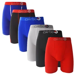 Men'S Underwear Solid Color 100% Cotton Breathable Underware Casual Men Boxer Briefs Shorts Sweatpants Black Plus Size