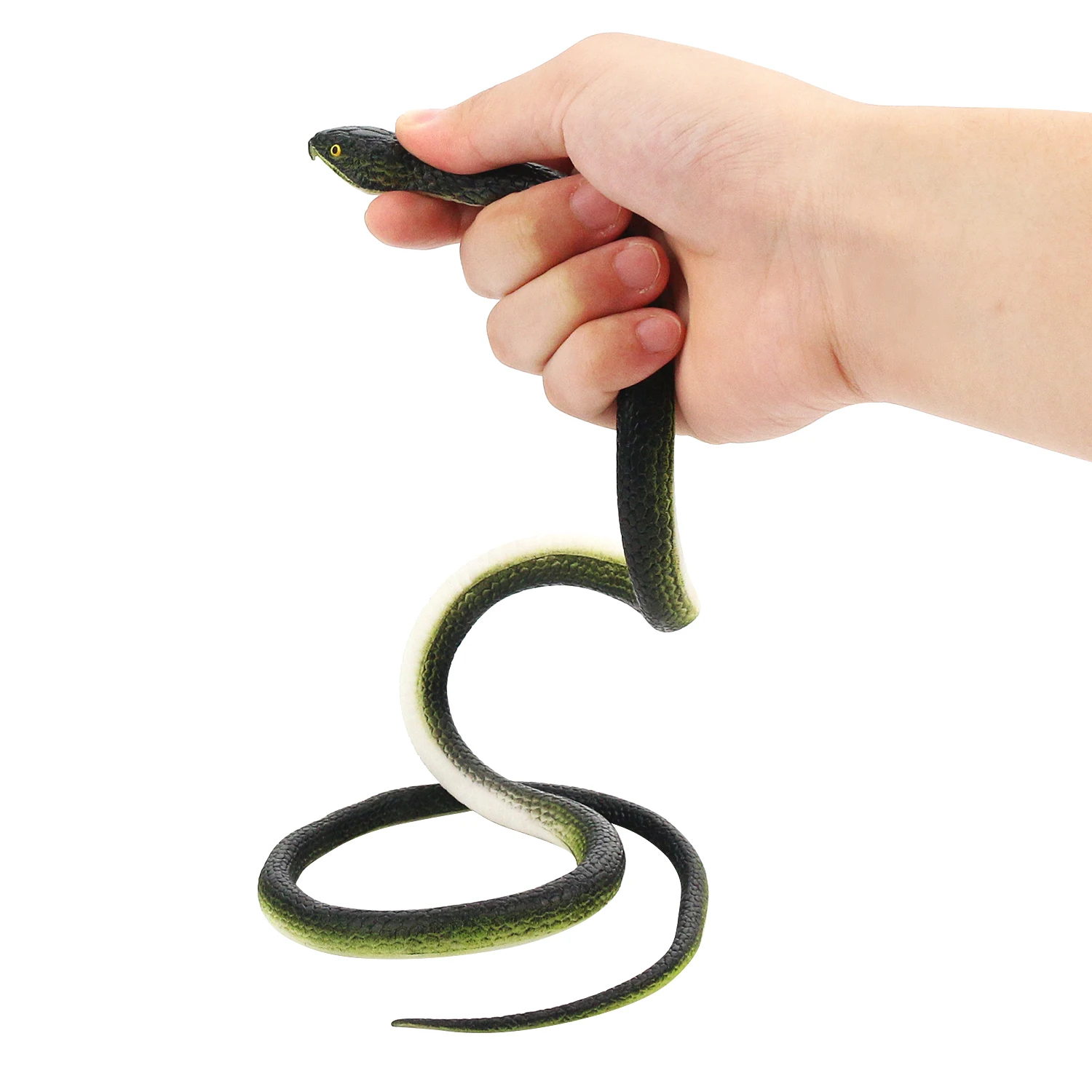 Serpente falsa de borracha macia, Big Green Snake, Simulação Modelo Animal, Prank Props, Brinquedos assustadores