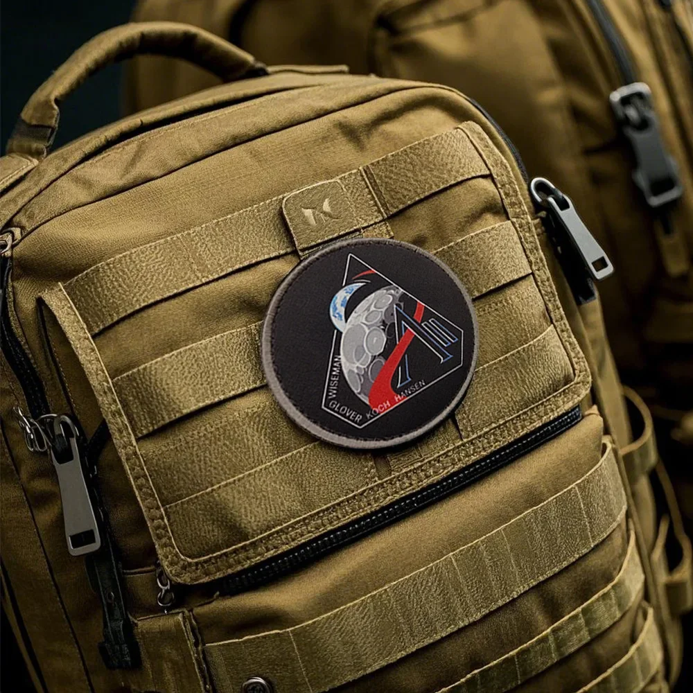 Explore Space Rocket 2026 Edition Artemis Space Embroidered Triangle Armband Backpack for Hook and Loop Patch