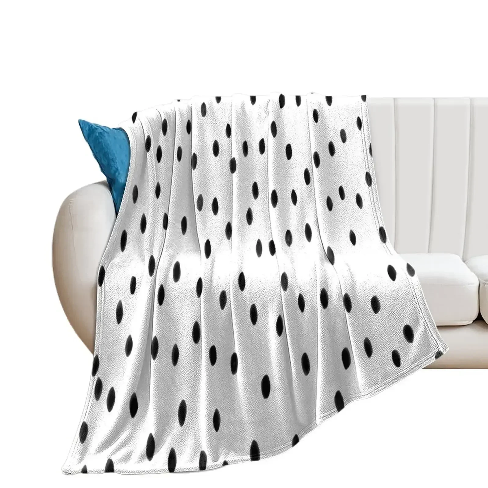 Dalmatian Polka Dot Spots Pattern (black/white) Throw Blanket Blankets For Sofas Summer Beddings Soft Blankets