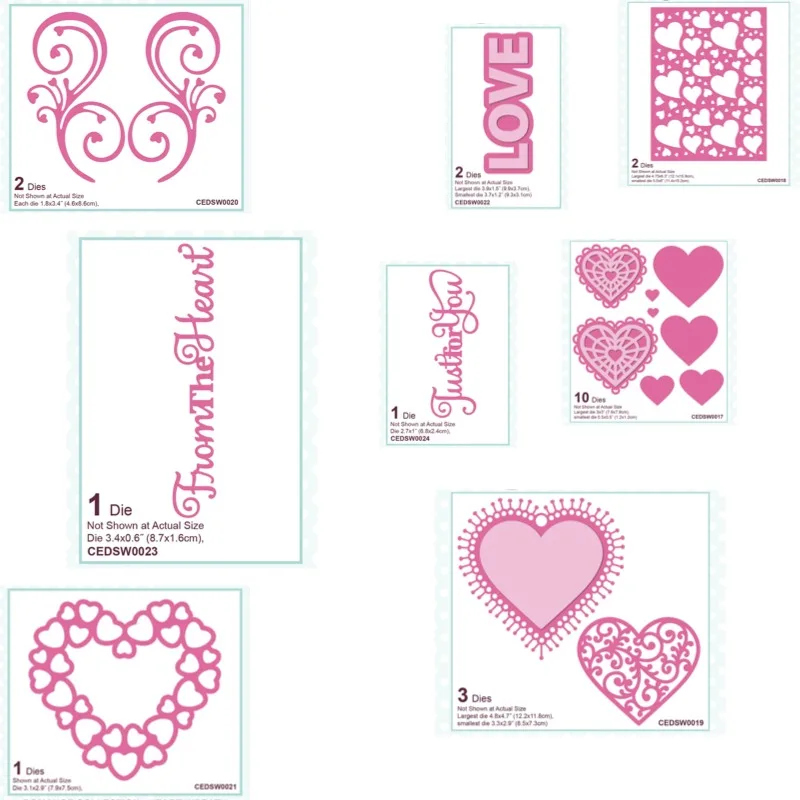 Geometric Hearts Background Cutting Dies Scrapbook Diary Decoration Stencil Embossing Template DIY Greeting Card Handmade 2026