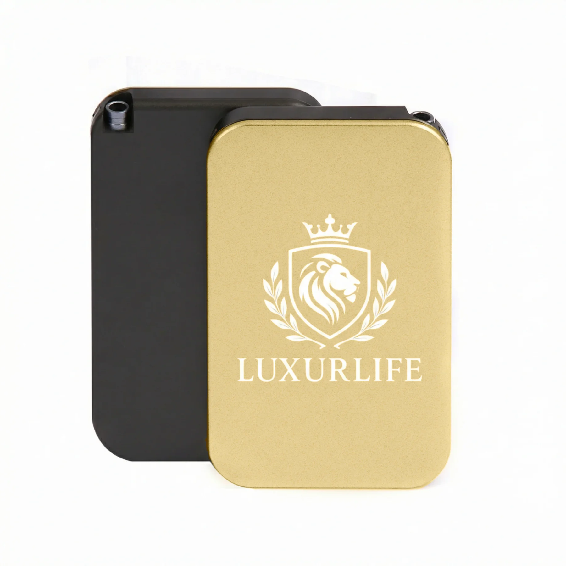 8-Compartment Metal Snuff Box with Laser-Engraved Lion Crest, Dual-Row Organizer, Gift Set, Snuff Kit view 4