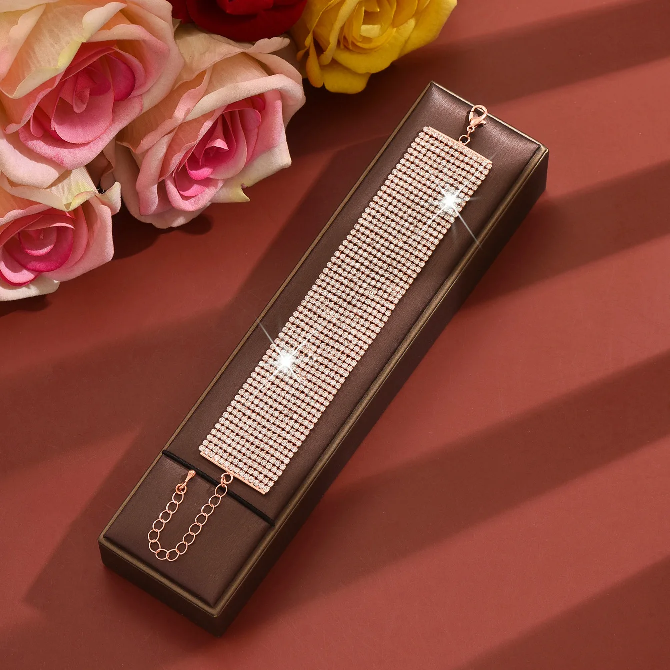 الحد الأدنى لامعة كاملة كريستال سوار المرأة هدية موضة صفوف متعددة العصرية مجوهرات الذكرى مهرجان مأدبة الملحقات