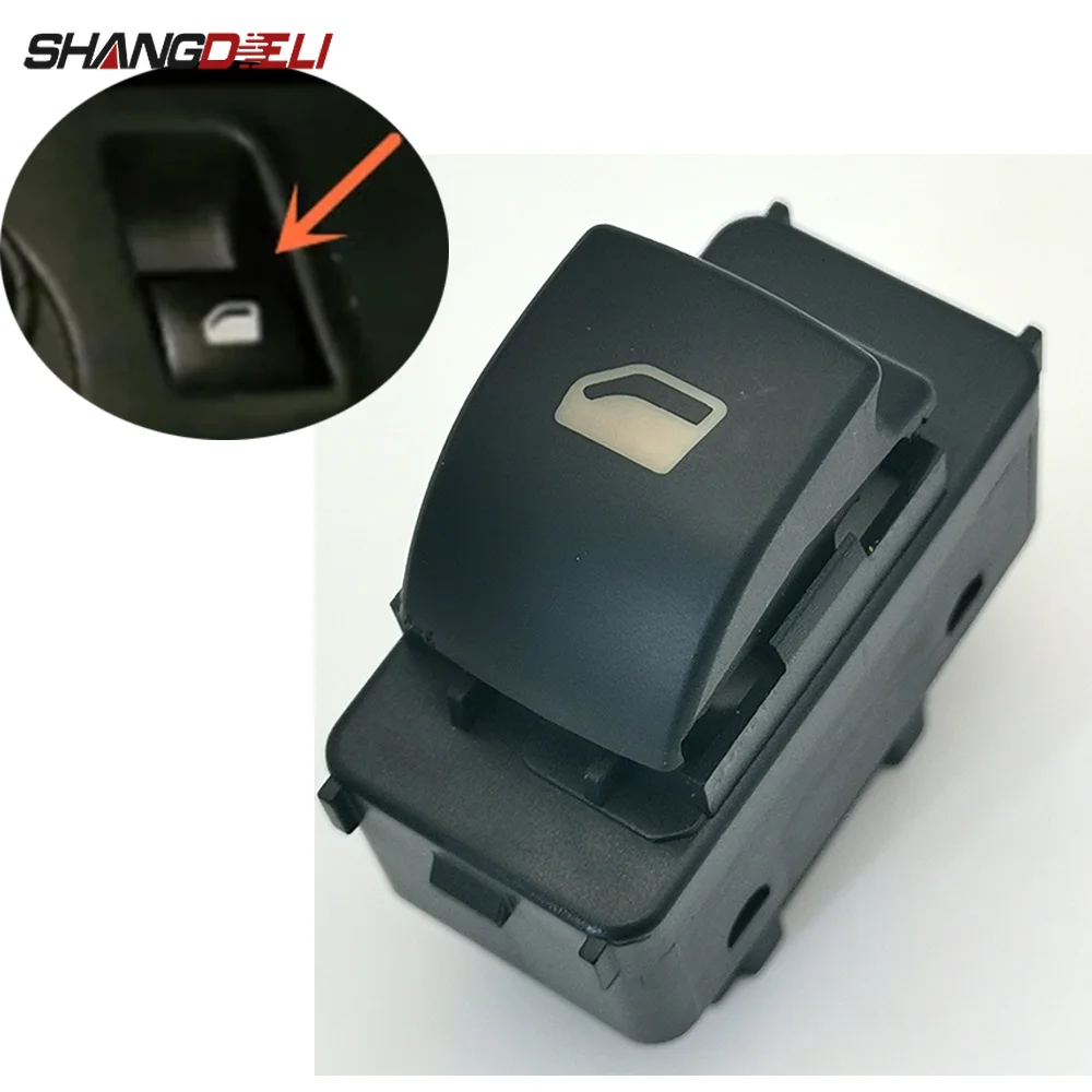 Car Single Electric Window Switch Glass Lift Single Switch Replacement 6490.E2 Fit for Peugeot 207