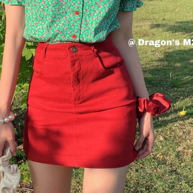 Vintage Floral Button Loose Shirt Tops Summer New High Waist Solid Color All-match Short Skirt Fashion Sweet Women Clothing