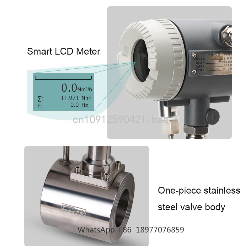 High Accuracy Stainless Steel Vortex Flowmeter Manufacturer OEM Liquid Flow Meter LPG Fuel Chlorine Natural Gas Air Compressor