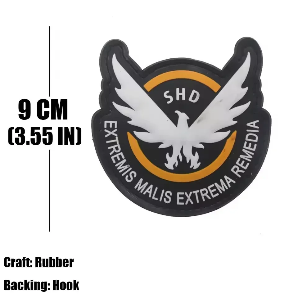 Tactical Rubber Armband with Hook PVC Patch Division SHD Wings Military Badge for Airsoft Game Cosplay