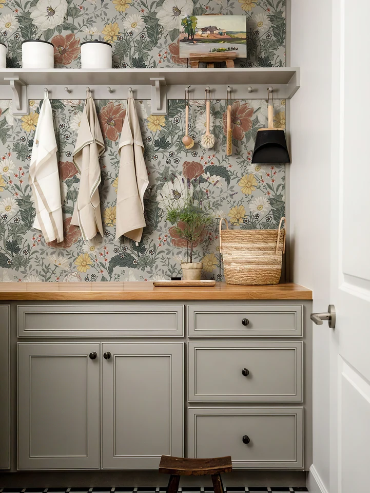 Retro Floral Peel and Stick Waterproof Wallpaper