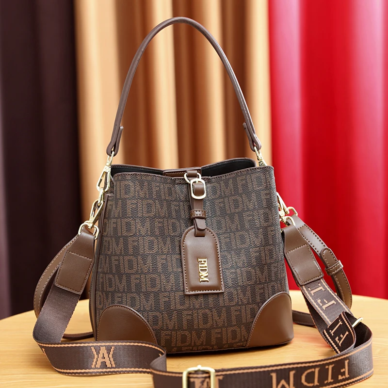 ファッショナブルなバケットバッグ-レディース-クロスボディバッグ-シングルショルダー-レトロ-オールマッチ-春夏新作-ソフトpuレザー-ハンドバッグ