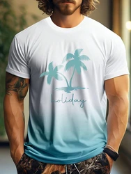 Summer Beach Vacation Men's Casual T-shirt Hawaii Beach Men's Fashion T-shirt Outdoor Street Men's Daily Short-sleeved Top