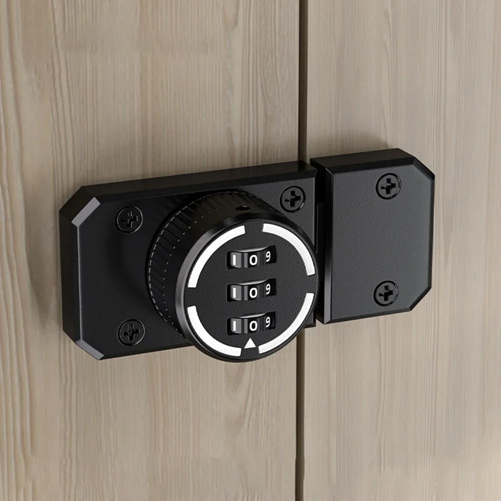 Password Drawer Lock Zinc Alloy Keyless Cabinet Lock Rotary 3-Digit Combination Door Lock Security Anti-theft Wardrobe Lock
