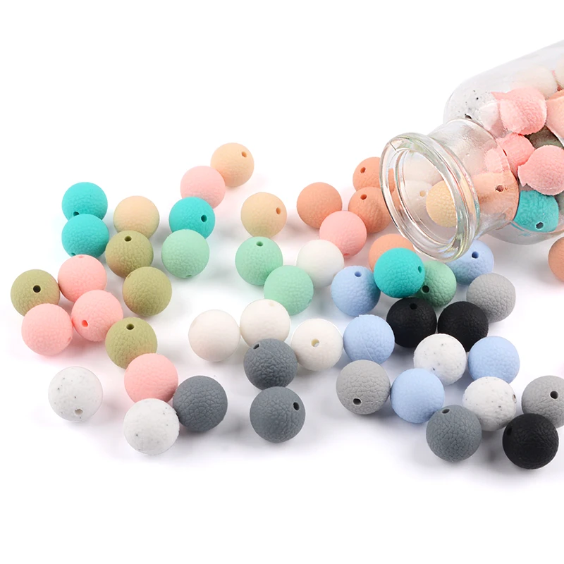 LOFCA 10pcs/lot 15mm silicone leather look beads  Silicone For Silicone Used in jewelry making Necklace Jewelry accessories