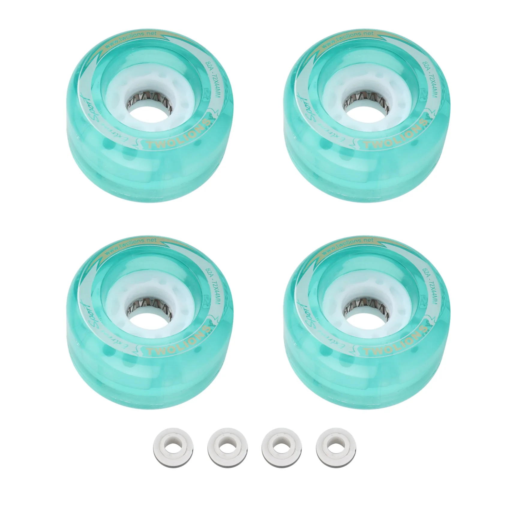 Drift Board Wheel 72mmx44mm 82A TWOLIONS PU Skateboard Wheels, LED Flash Skate Board Wheel with Magnet Core As Gift