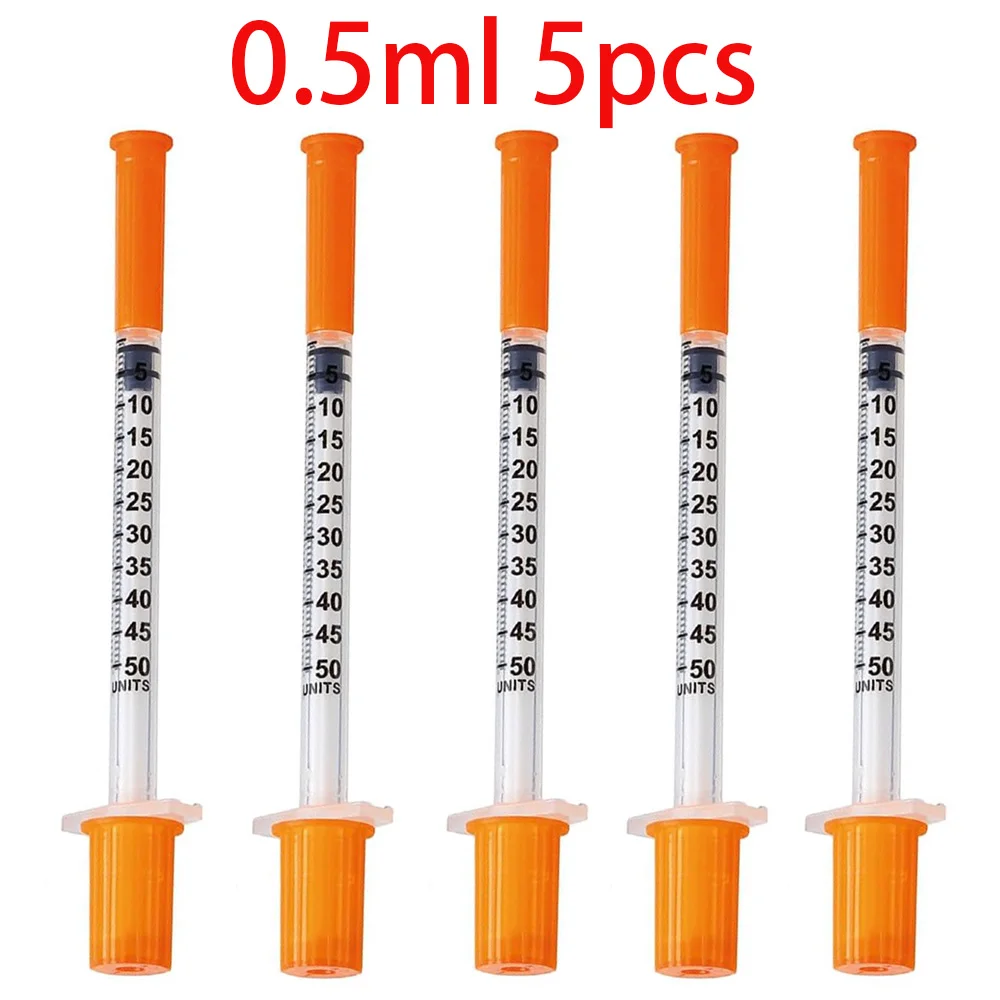 30 stuks 0,5 ml/1 ml wegwerp plastic veterinaire spuiten met naalden, geschikt voor huisdieren en boerderijdieren, handmatige push-type spuiten met naalden, boerderijdierspuiten, geschikt voor katten,