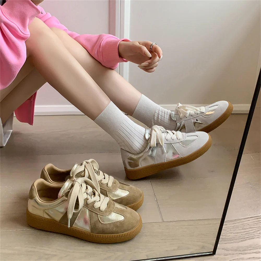 FEDONAS Fashion Women Suede Leather Sneakers Flats Heels Lace Up Spring Summer Autumn Casual Shoes Woman Round Toe Sport Shoes