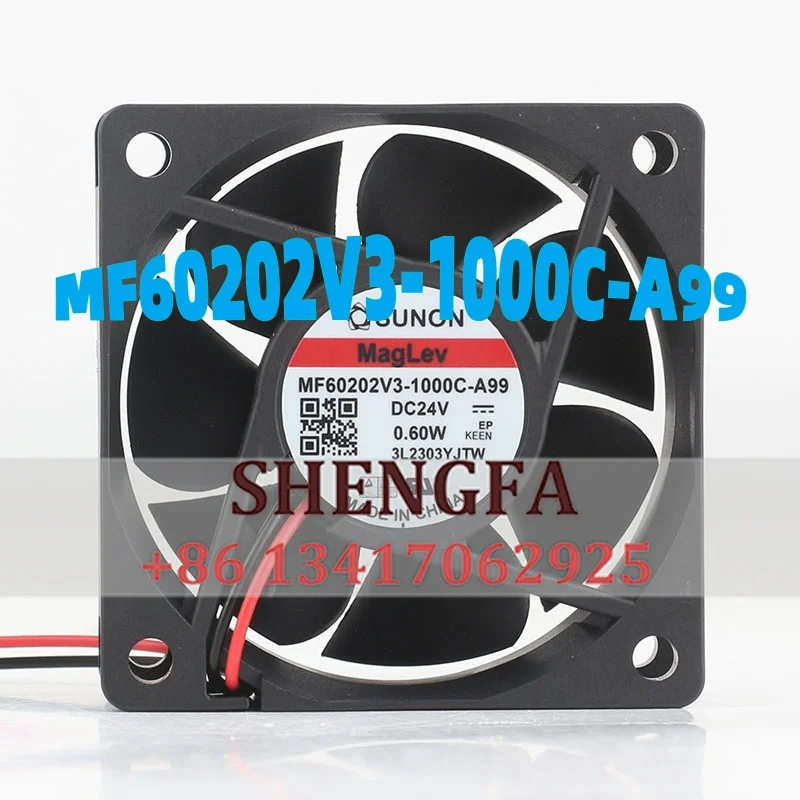 Original MF60202V1-1000C-A99 24V Genuine SUNON 2-Wire 6020 60X60X20MM 6CM Suspension Silent Inverter Coolin