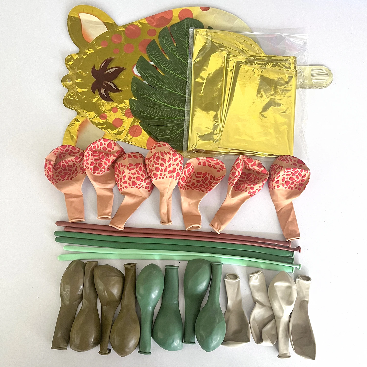 33pcs Green Jungle Giraffe Balloon Birthday Party Decoration Balloon Birthday Party Age Numbers 1-9 Balloon image 6