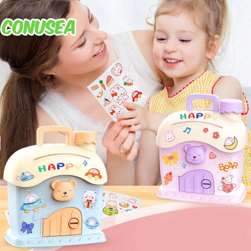 Skarbonka skarbonka dla dzieci domek grzybowy skarbonka królika może być przechowywana w dużych pojemność przechowywania pudełka na prezent dla dzieci