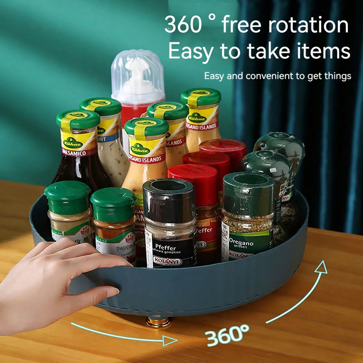 1 قطعة 360 ° رف تخزين بهار الصلصة والخل الخاصة للمطبخ، رف تخزين بهار متعدد الوظائف، خفيف luxu #2