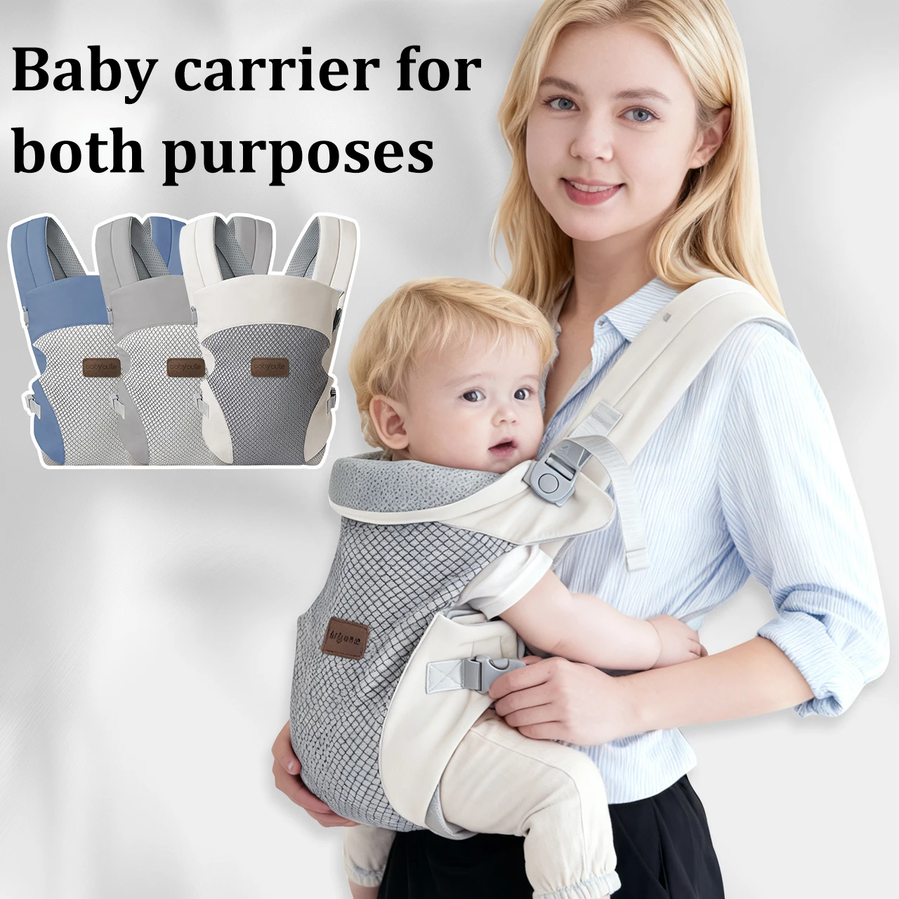 

1 Piece, Multifunctional Double-Shoulder Baby Carrier, Front and Back Use Baby Carrier, Soft and Breathable Polyester Fabric, Frees up Parents' Hands, Suitable for Home Use and Travel