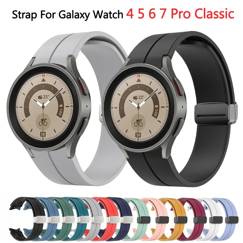 No Gap Magnetic Silicone Strap For Samsung Galaxy Watch 7 6 5 4 44mm 40mm Pro 45mm Bracelet Galaxy Watch6 Classic 43mm 47mm Band