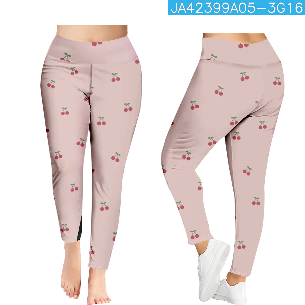 Celana panjang Motif buah musim panas, Legging Gym Fashion segar pakaian jalanan wanita Y2k celana panjang seksi regang kebugaran Push Up