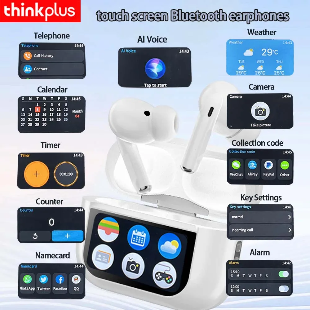 سماعات بلوتوث Thinkplus الأصلية التي تعمل باللمس سماعات بلوتوث لاسلكية ANC للحد من الضوضاء سماعات أذن لاسلكية مع ميكروفون #2