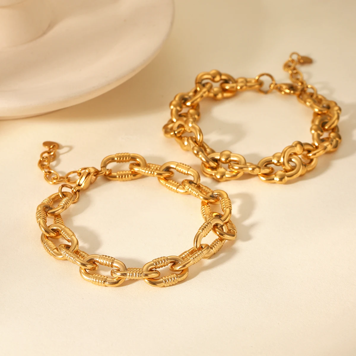 

Punk Gold Color Stainless Steel Chain Bracelet For Women 2026 New Arrival Trendy Daily Wear Street Party Jewelry Valentines Gift