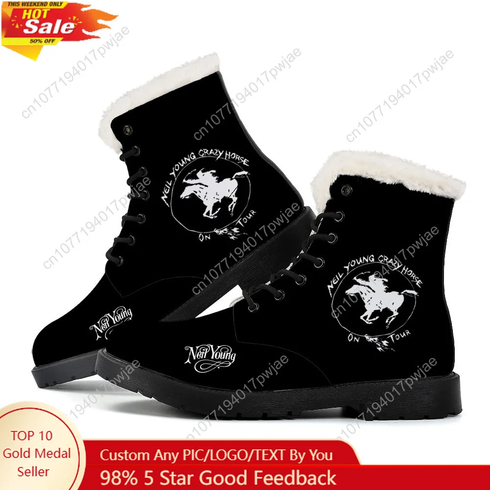 

Neil Young Harvest Moon Crazy Horse плюшевые ботинки мужские женские подростковые туфли повседневные легкие ботинки высокого качества пара обувь на заказ