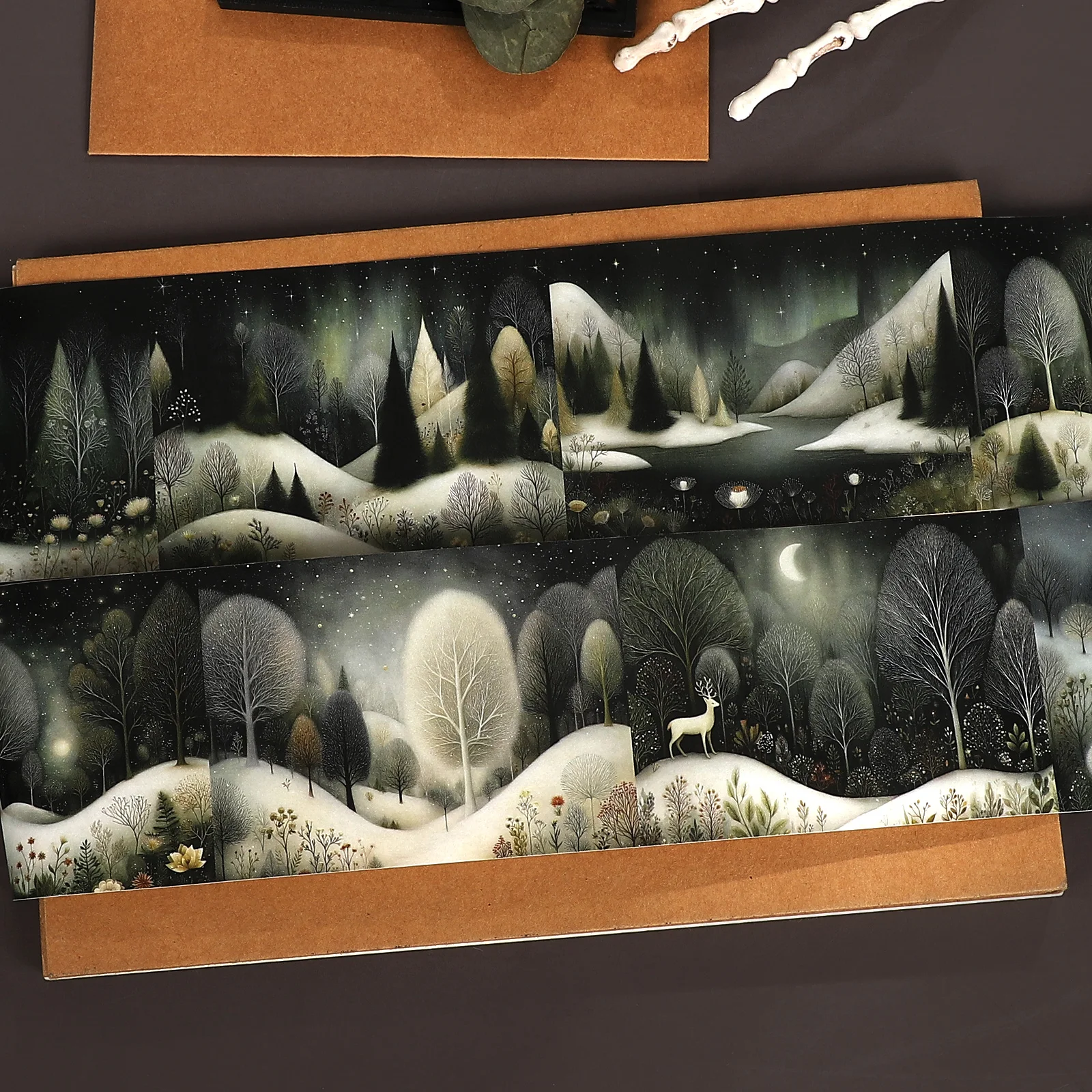 80mm*215cm Vintage Snowy Forest Landscape Washi Tape Creative DIY Journal Material Collage Scrapbooking Stationery