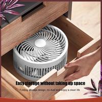 Durable 7200Mah Portable Fan Rechargeable Mini Folding Telescopic Fan Low Noise Electric Cooling Fan For Outdoor Home